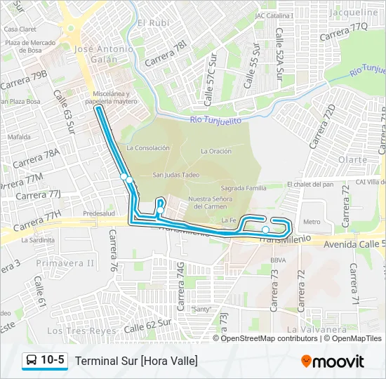 10-5 Bus Line Map