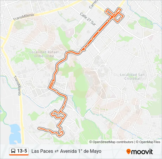 13-5 Bus Line Map