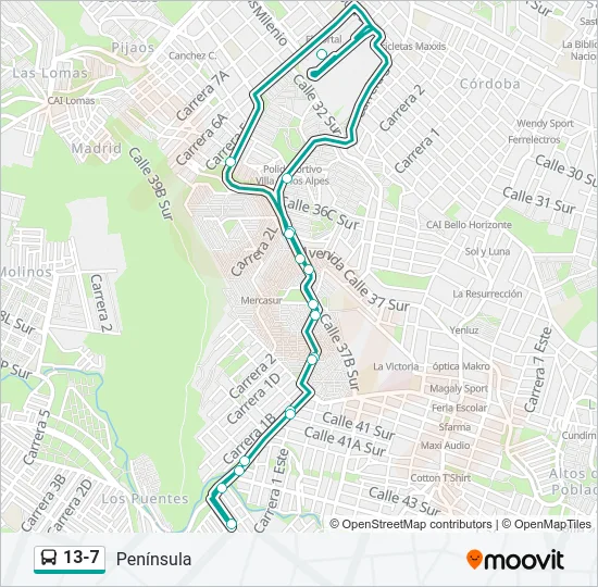 13-7 Bus Line Map