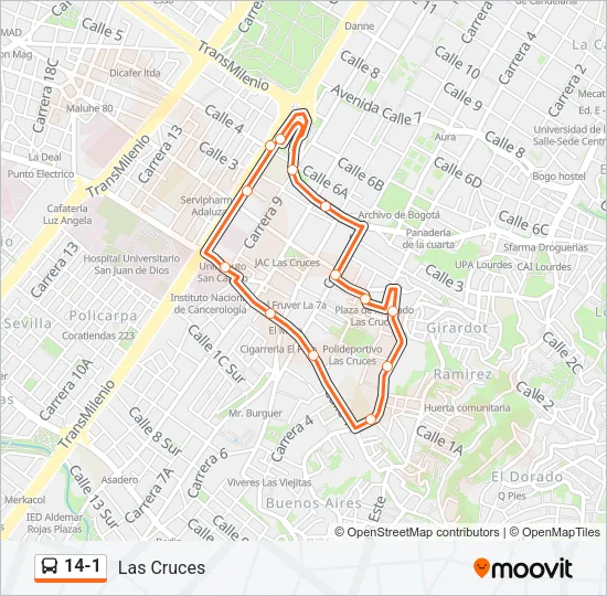 14-1 Bus Line Map