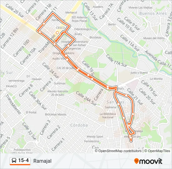 15-4 Bus Line Map