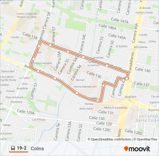 19-2 Bus Line Map