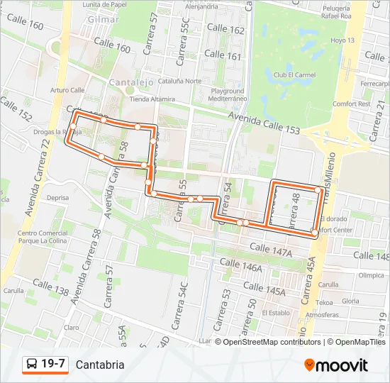 19-7 Bus Line Map