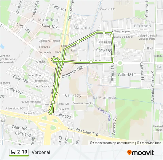 2-10 Bus Line Map