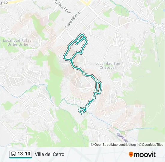 13-10 Bus Line Map