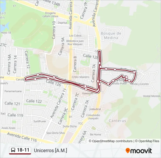 18-11 Bus Line Map