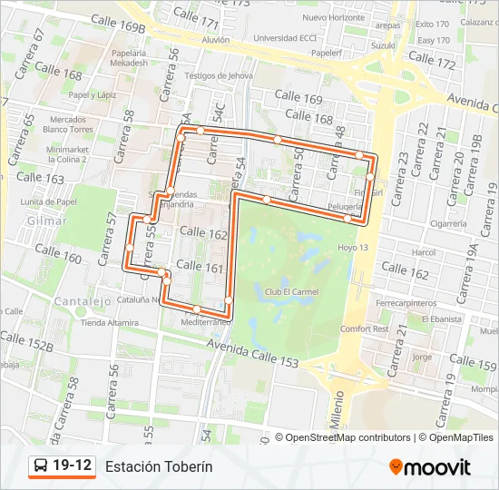 19-12 Bus Line Map