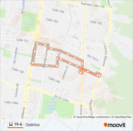 Mapa de 19-6 de SITP