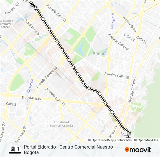 1 Cable Car Line Map