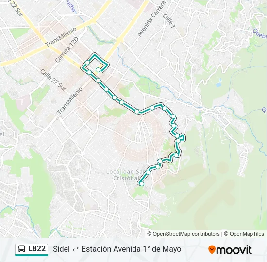 L822 Bus Line Map