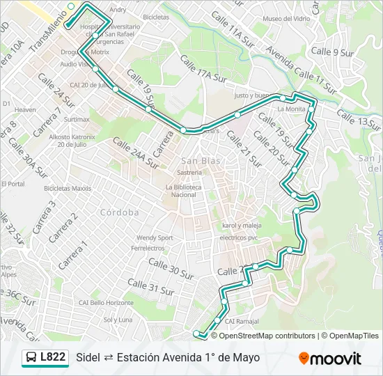 L822 Bus Line Map