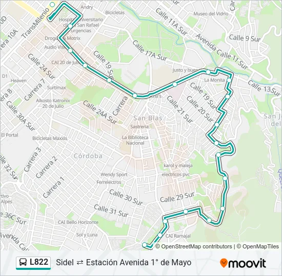 L822 Bus Line Map