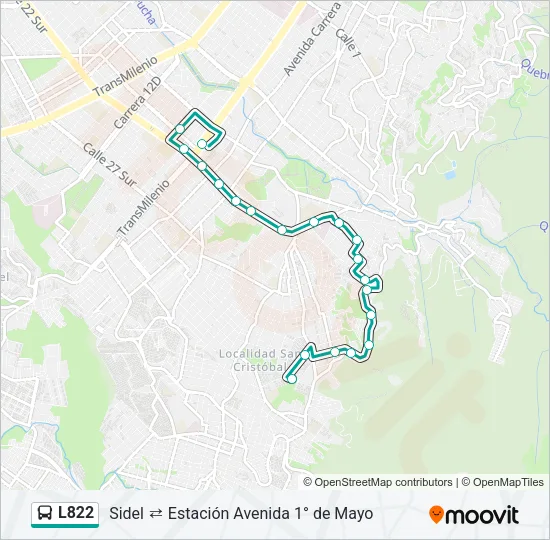 L822 Bus Line Map