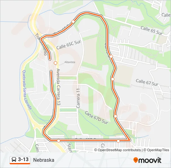 3-13 Bus Line Map