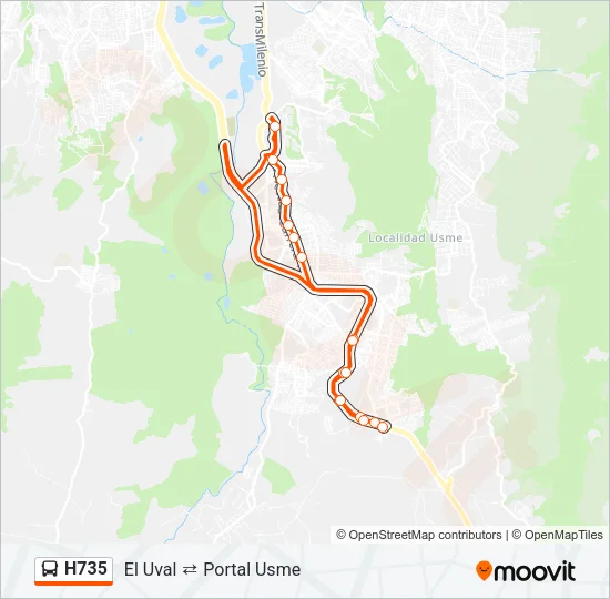 H735 Bus Line Map