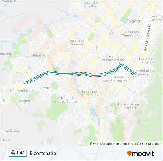 L41 Cable Car Line Map