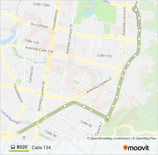 B020 Bus Line Map