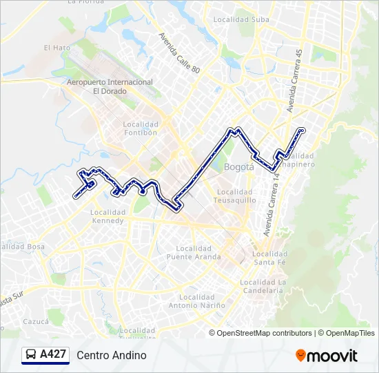 A427 Bus Line Map