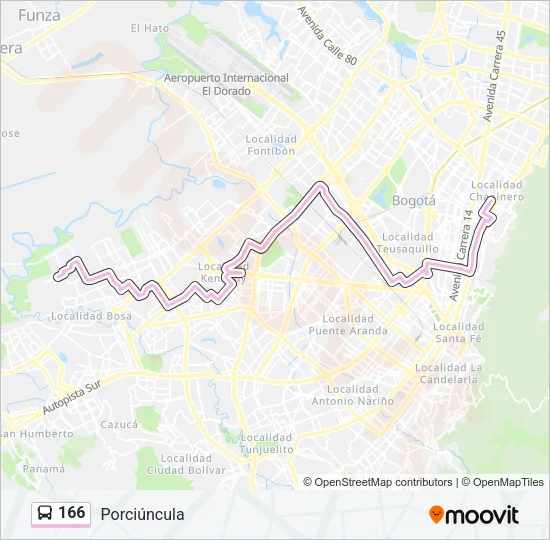 166 Bus Line Map