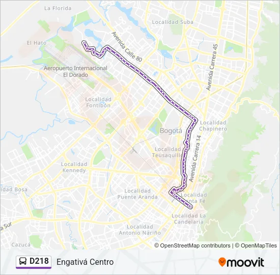 D218 Bus Line Map