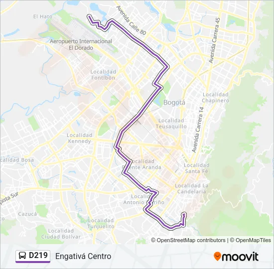 D219 Bus Line Map