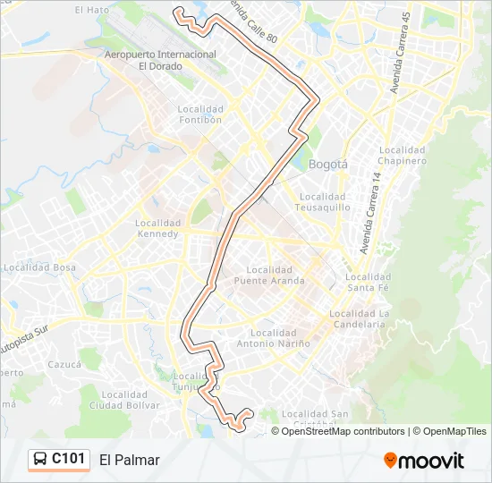 C101 Bus Line Map