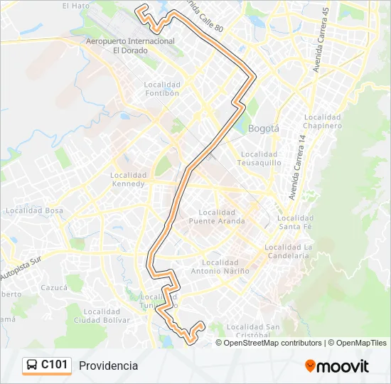 C101 Bus Line Map