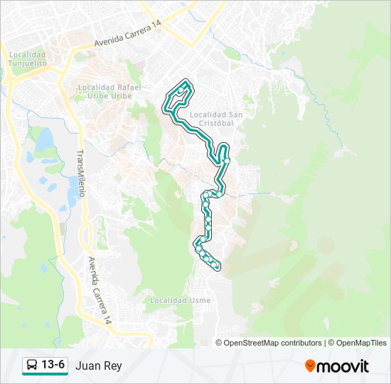 Mapa de 13-6 de SITP