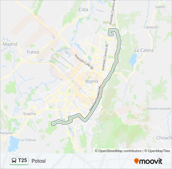 T25 SITP Line Map