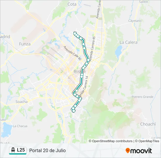 L25 Cable Car Line Map