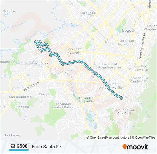 G508 Bus Line Map