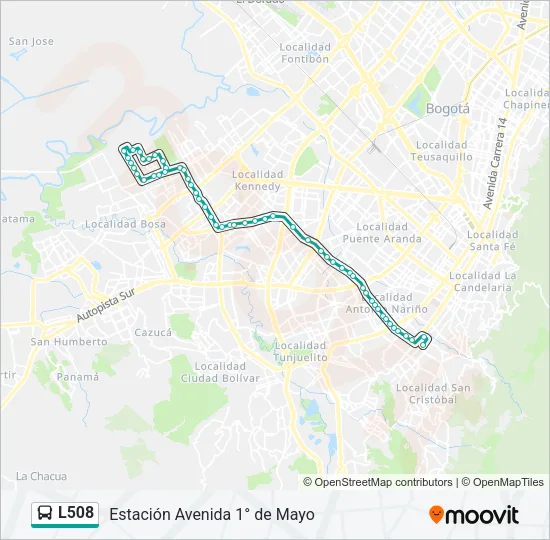 L508 Bus Line Map
