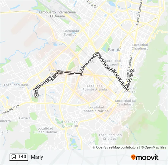 T40 Bus Line Map