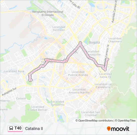 T40 Bus Line Map