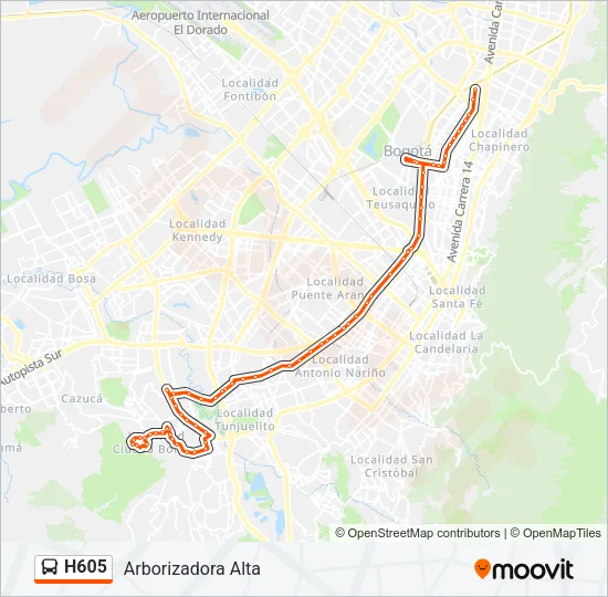 H605 Bus Line Map