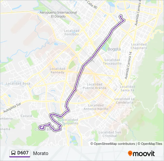 D607 Bus Line Map