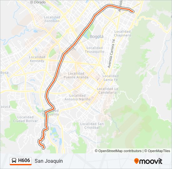 Mapa de H606 de SITP