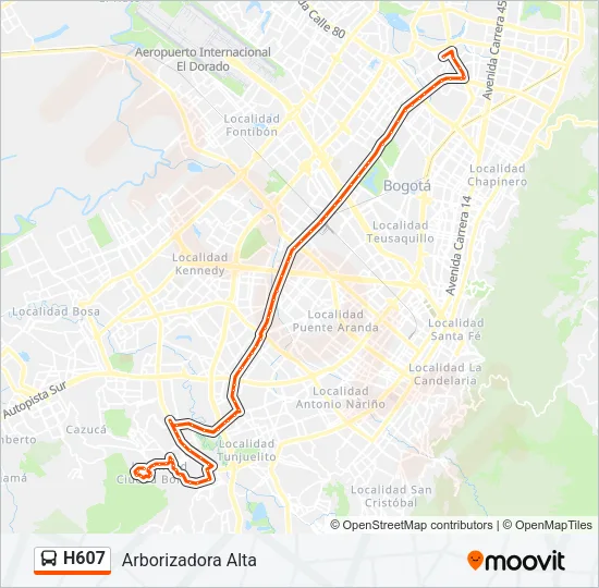 H607 Bus Line Map