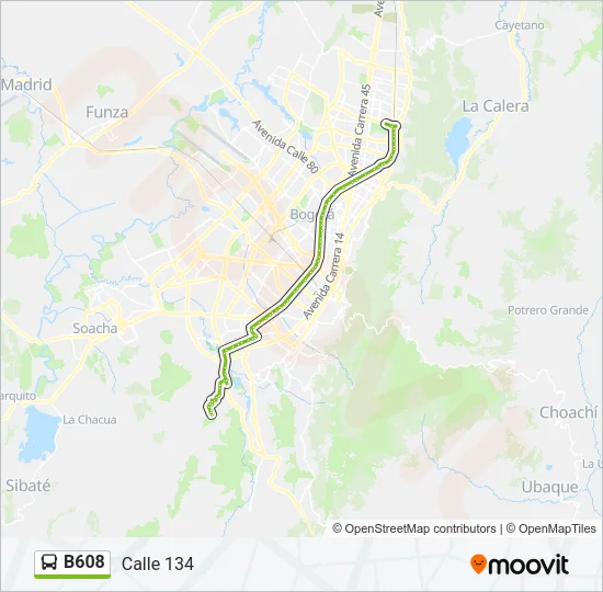 B608 Bus Line Map