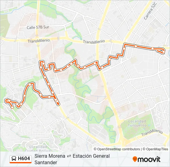 H604 Bus Line Map