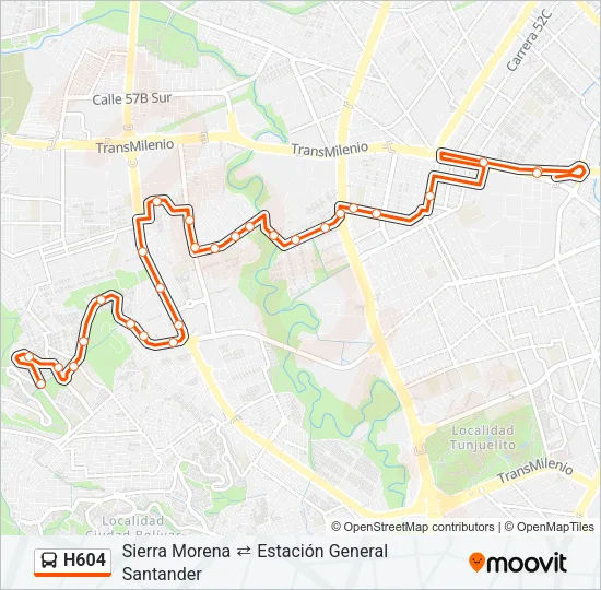 H604 Bus Line Map