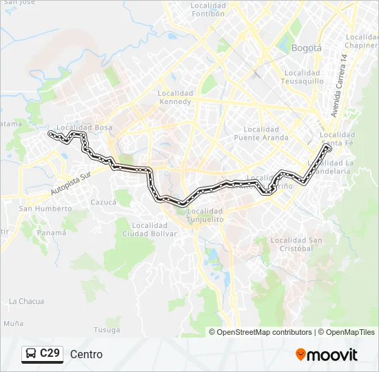 C29 Bus Line Map