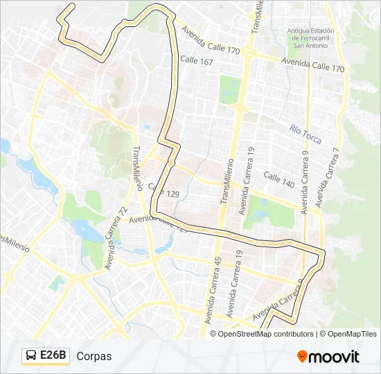 E26B Bus Line Map