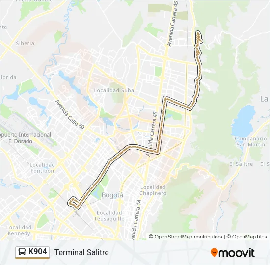 K904 Bus Line Map