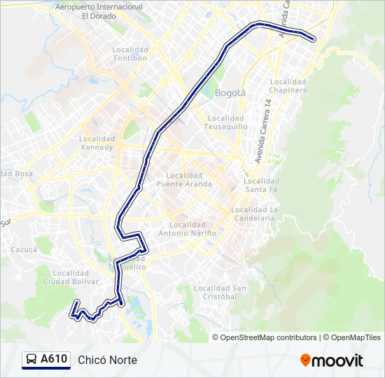 A610 Bus Line Map