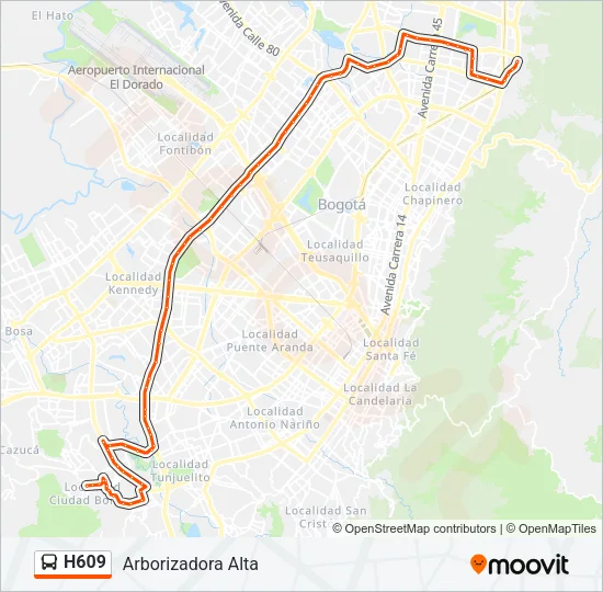 H609 Bus Line Map