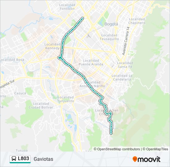 Mapa de L803 de SITP