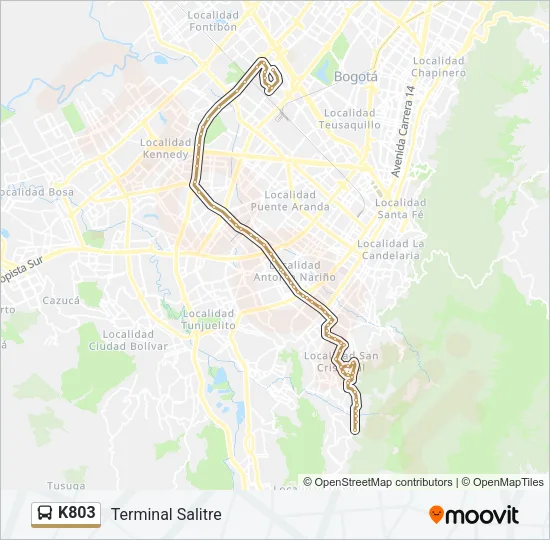 K803 Bus Line Map