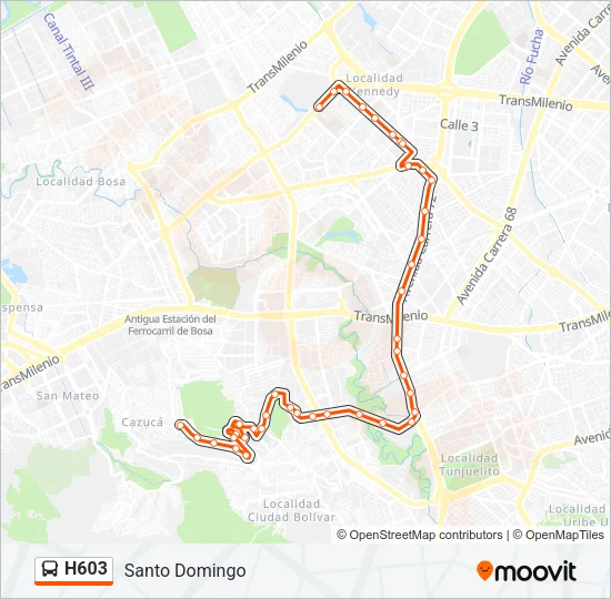 H603 Bus Line Map