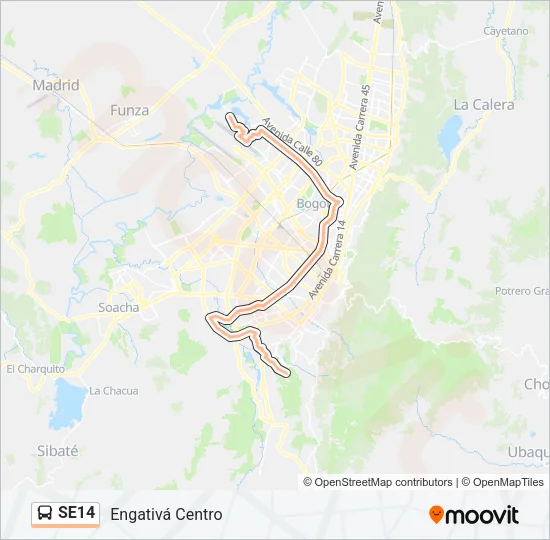 SE14 Bus Line Map